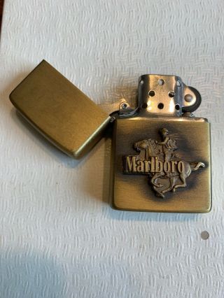 Vintage Brass Marlboro Zippo Lighter 3