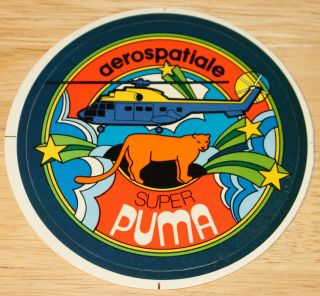 Very Old Aerospatiale Puma Helicopter Sticker
