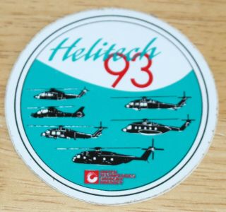 1993 Helitech United Technologies Sikorsky Aircraft Helicopters Sticker