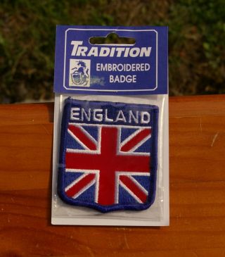 England Flag Union Jack Banner 2 7/8 " Embroidered Patch Badge