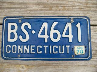 Connecticut License Plate Offset " S " 1970