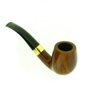 JESS CHONOWITSCH BENT BRANDY GOLD BAND PIPE 8