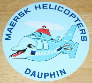Old Maersk Helicopters (denmark) Aerospatiale As.  365 Dauphin Sticker