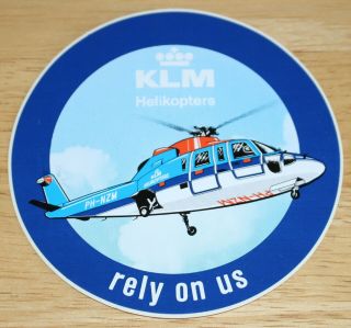 Old Klm Helikopters (netherlands) Sikorsky S - 76 Helicopter Sticker
