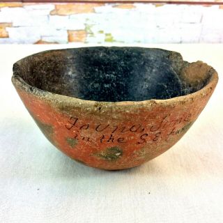 Prehistoric Hohokam Indian Redware Pottery Bowl Gila Red Salt Smudged Vessel