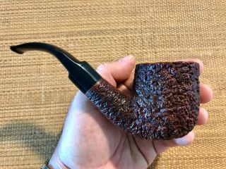 Giant Castello Natural Virgin,  Marked G 65,  Deep Rusticated Briar,  Great Pipe
