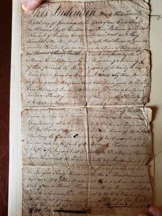 Halifax County,  Va Revolutionary War Soldier Zachariah Blalock Signed Deed 1805