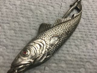 Rare Sterling Silver Charles M Robbins Cape Cod Red Eye Cod Souvenir Spoon