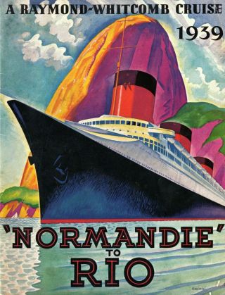 1939 " Normandie To Rio " Cruise Brochure W/ Interiors - Nautiques Ships Worldwide