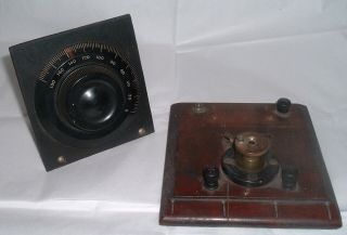 Antique Crystal Radio Parts Dial Breadboard Type Pacent No.  31 Detector Marconi