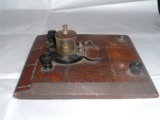 Antique Crystal Radio Parts Dial Breadboard type PACENT NO.  31 DETECTOR Marconi 5