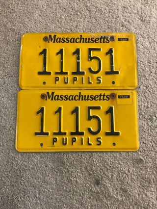2 Massachusetts “pupils” License Plates 12