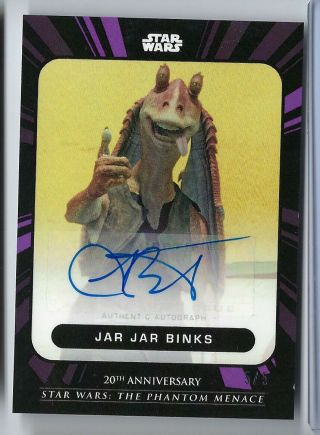 Jar Jar Binks Ahmed Best Topps Star Wars Phantom Menace Auto Autograph Ssp /5