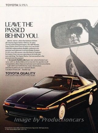 1989 Toyota Supra Turbo - Passed - Advertisement Print Art Car Ad J864