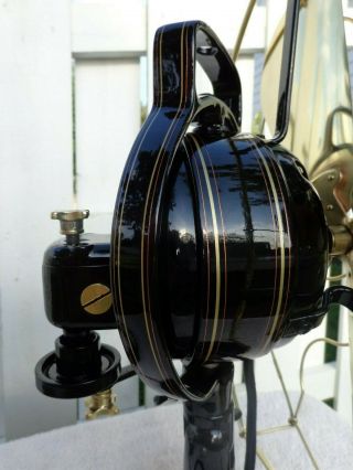 Antique GE brass fan blade & cage restored vintage 1916 oscillating 3 speeds 10