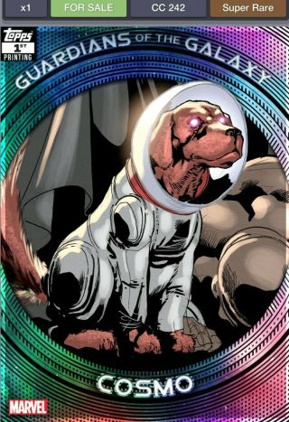Topps Marvel Collect - Guardians Of The Galaxy 1st Print Cosmo Digital