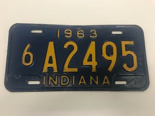 1963 Vintage Indiana License Plate - A2495 - Boone County