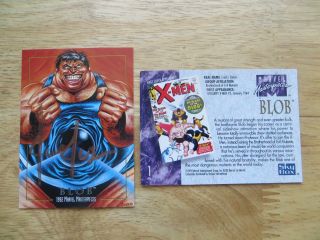 1992 Marvel Masterpieces 1st Series Blob Card 1 Signed Joe Jusko Art,  With Poa