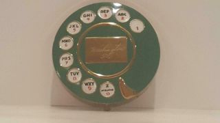 Rare Vtg Salvador Dali Green Rotary Telephone Compact Engraved Washington Dc