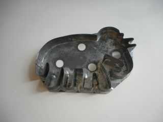 Antique Soldered Tin Elephant Cookie Cutter.  Big Tin Elephant Cookie Cutter