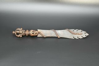 Chitipati Sword Tibet Antique Master Quality Iron Tantrik Phurba Khatvanga Nepal