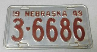1949 Nebraska Passenger Car License Plate