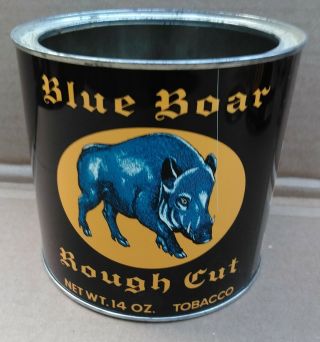 Blue Boar Rough Cut Pipe Tobacco 14 oz Pry Lid Tin Can Very Good Strong Colors 3