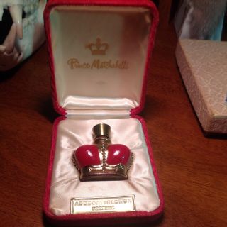 Full Vtg Prince Matchabelli Added Attraction Mini Perfume Bottle Figural Crown