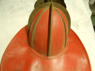 1919 PARKSIDE PENNSYLVANIA LEATHER FIRE HELMET WITH BRASS FRONT PLATE 6