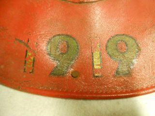 1919 PARKSIDE PENNSYLVANIA LEATHER FIRE HELMET WITH BRASS FRONT PLATE 7