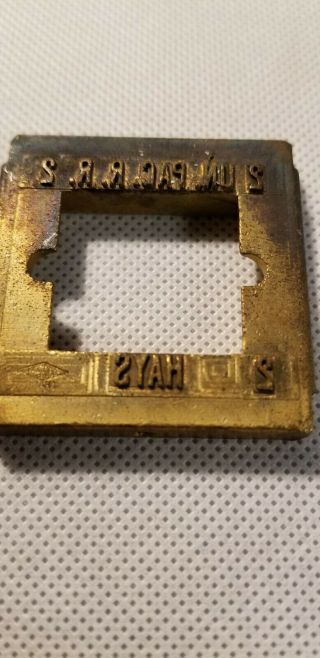 Brass Ticket Stamp Dater Die Hays,  Ks,  Union Pacific