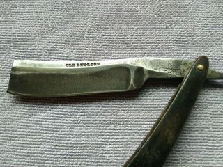 Straight Razor on shank D P and OLD ENGLISH 7/8,  at widest heavy blade 3