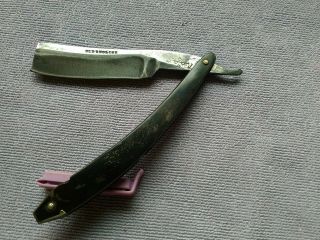Straight Razor on shank D P and OLD ENGLISH 7/8,  at widest heavy blade 4