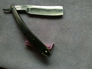 Straight Razor on shank D P and OLD ENGLISH 7/8,  at widest heavy blade 8