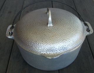 Rare Griswold Hammered Aluminum 8 Dutch Oven With Lid Erie PA 2
