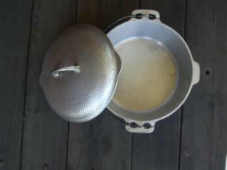 Rare Griswold Hammered Aluminum 8 Dutch Oven With Lid Erie PA 6