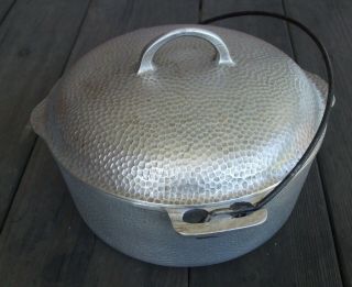 Rare Griswold Hammered Aluminum 8 Dutch Oven With Lid Erie PA 7