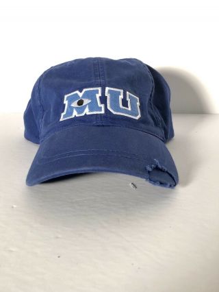Walt Disney Monsters Inc University M U Mu Blue Baseball Hat Cap Adult