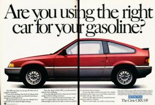 1984 1985 Honda Crx Civic 2 - Page Advertisement Print Art Car Ad D55