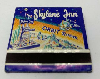 Vintage Matchbook Skylane Inn Orbit Room Matches Intact Unstruck