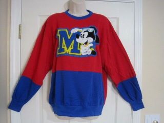 Vintage Walt Disney Co Sunday Comics Mickey Mouse Letter M Sweatshirt Medium