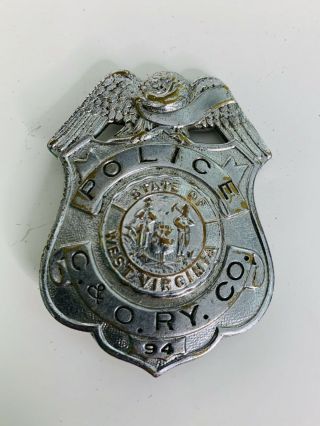 C&o Railroad C&o Ry.  Co.  State Of West Virginia Police Badge Obsolete 94
