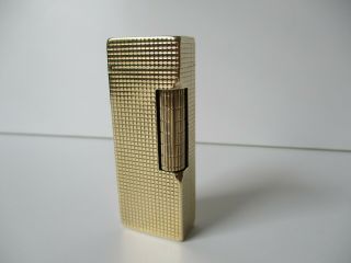 Dunhill Rollagas Lighter - 9ct Gold Jacket,  Dunhill Leather Holding Pouch
