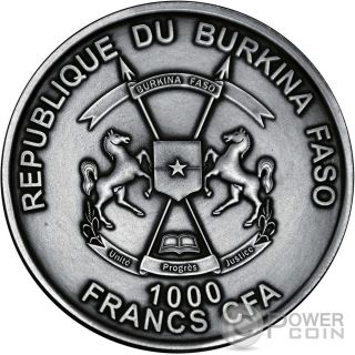AMMONITE World of Evolution 1 Oz Silver Coin 1000 Francs Burkina Faso 2016 2