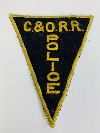 Police C & O Rr Patch - C & O Railway Railroad Train Memorabilia Obsolete