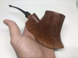 Savinelli Autograph Large Smooth 6 Bent Pipe Briar Box & Leather Cover Estate