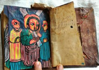 Antique Hand Written Ethiopian Coptic Christian Manuscript Bible With Case