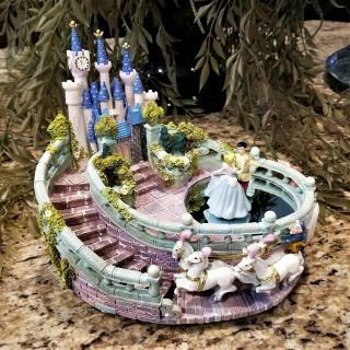 Cinderella & Prince Charming Dancing At Castle Musical Figurine So This Is Love