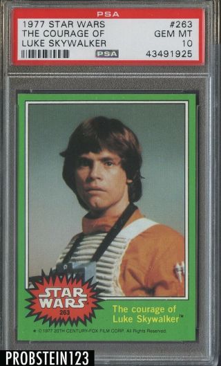 1977 Topps Star Wars 263 The Courage Of Luke Skywalker Psa 10 " Tough Low Pop "