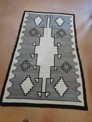 Antique Navajo Blanket American Indian Weaving Rug 4 